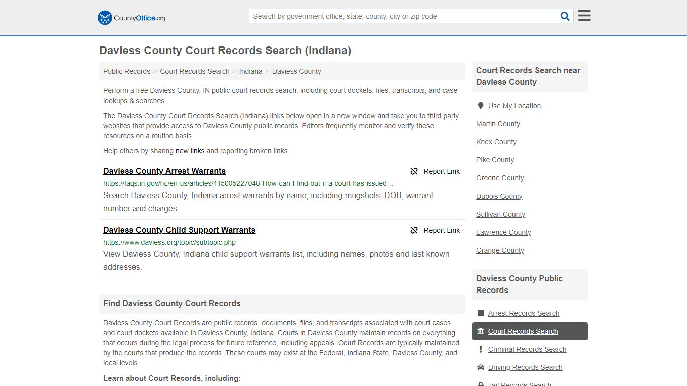 Daviess County Court Records Search (Indiana) - County Office